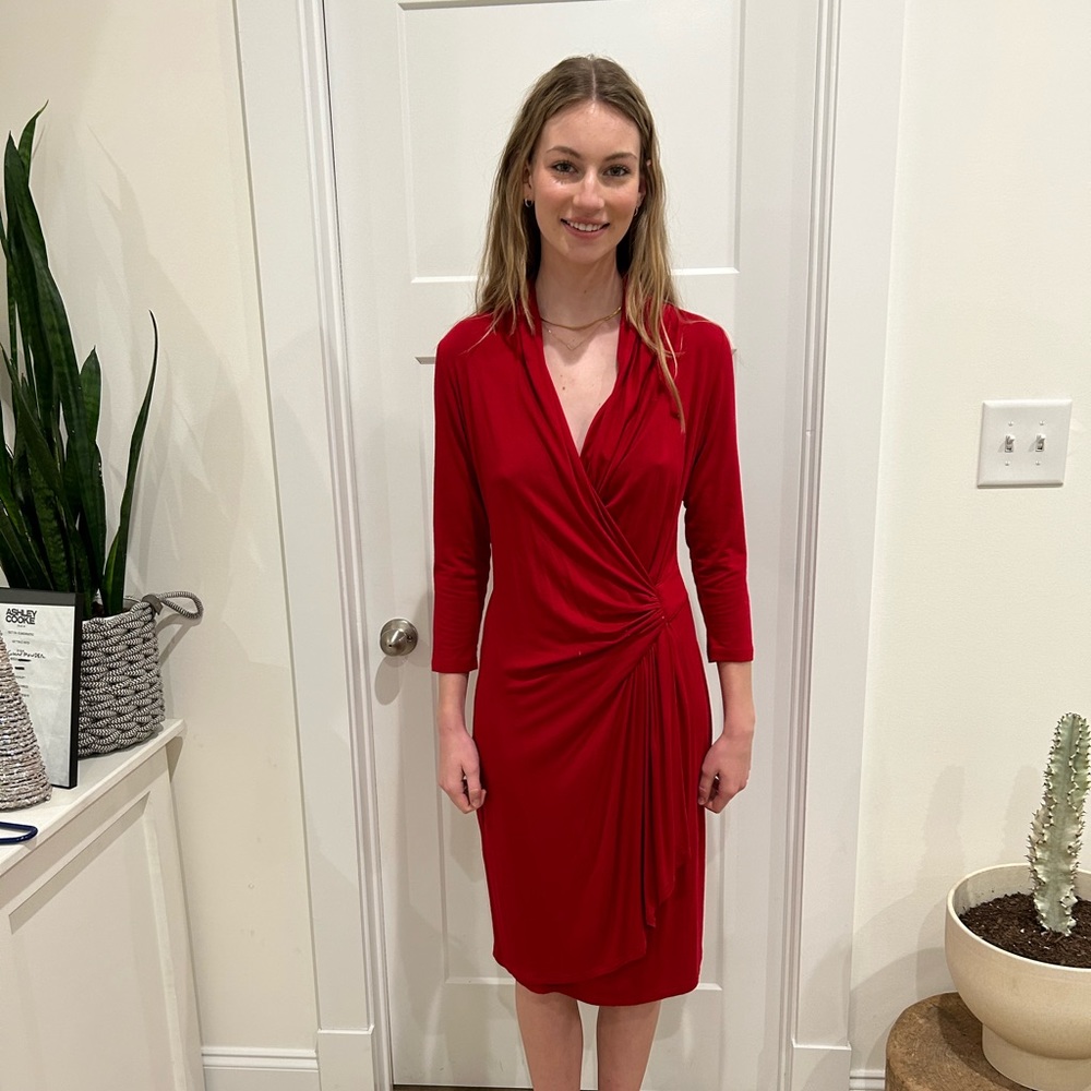 Karen Kane Red Wrap Dress, Never Worn